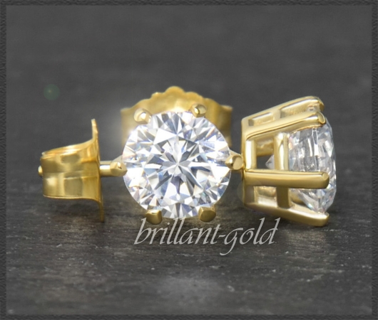 Brillant Ohrstecker 585 Gold; 0,74ct, River, VS2-Si